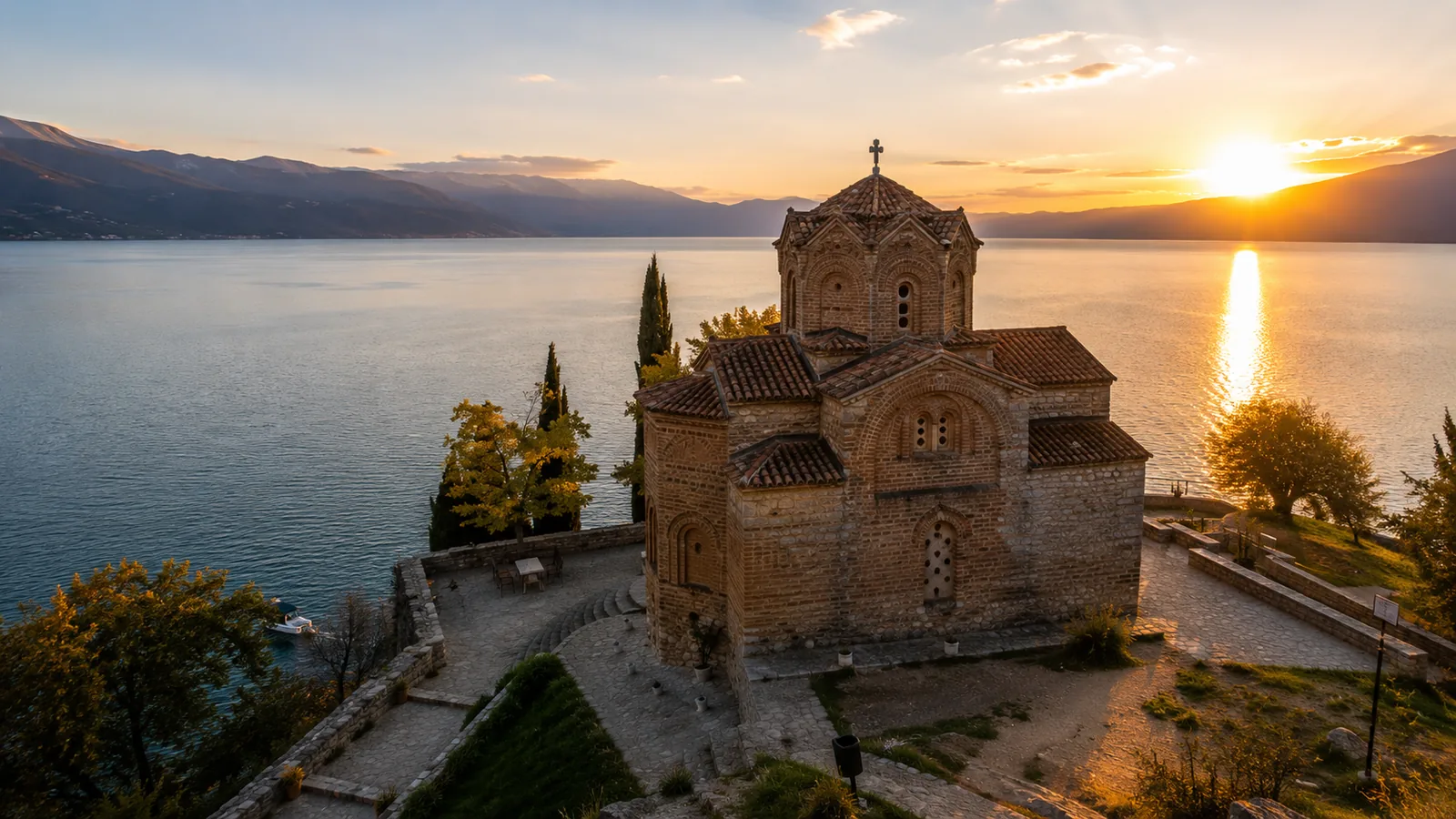 Lake Ohrid seen between appointments in Macedonia
