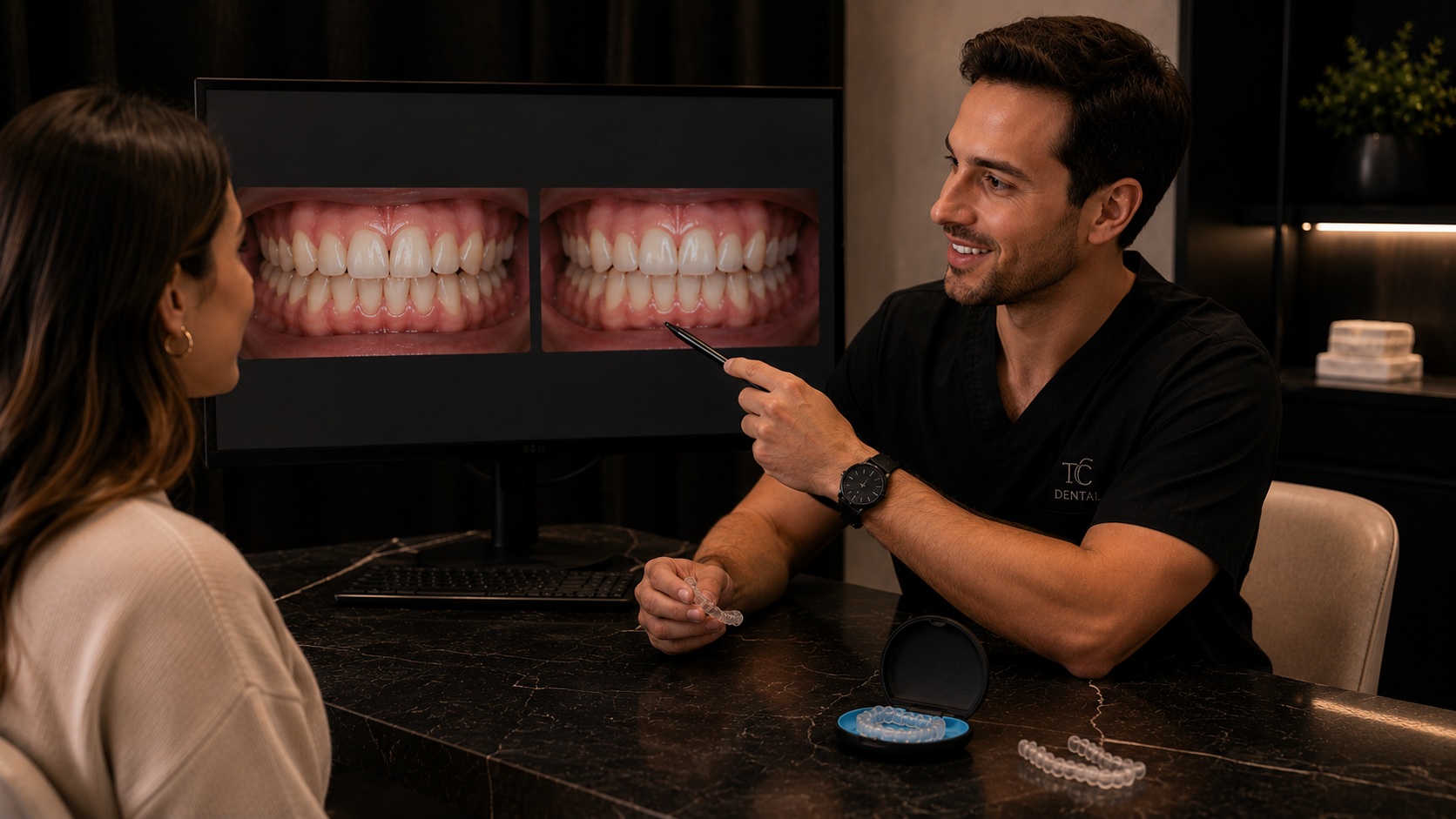 Teeth straightening treatment preview